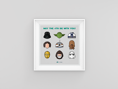 May the 4th illustration bb8 c3po chewbacca darth vader digital art illustrations illustrator may the 4th may the fourth obi wan kenobi princess leia r2d2 starwars stormtrooper yoda