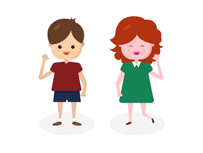 Flat illustrations boy & girl boy flat design girl illustration illustrator