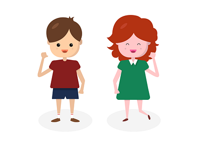 Flat illustrations boy & girl