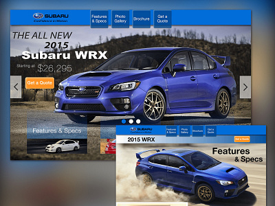 Throwback 2015 WRX Webpage Redesign adobe blue branding car design fireworks subaru ui ui design webdesign webpage website