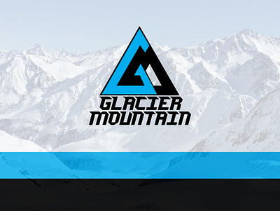 Glacier Mountain Logo blue branding design graphic design icon logo logo design typography ui vector