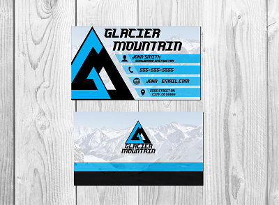 Glacier Mountain Business Cards blue branding business business card business card design business cards design graphic design logo ui