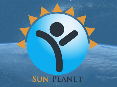 Sun Planet Logo adobe blue branding design graphic design icon illustrator logo orange planet sun typography ui
