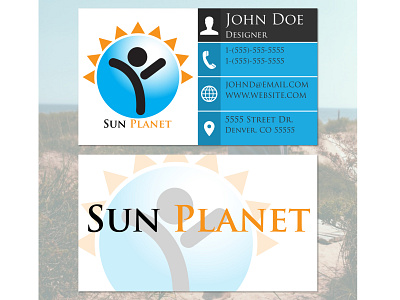 Sun Planet Business Cards adobe blue branding business business card business card design design graphic design icon illustration illustrator logo typography ui design