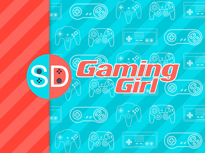 SD Gaming Girl YouTube Banner adobe banner blue branding design gaming graphic design icon logo nintendo nintendo switch pink typography ui ui design youtube