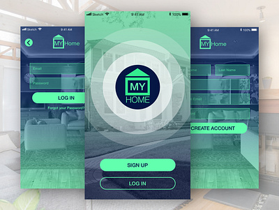 My Home App adobe app application blue branding design green home logo product design ui ui deisgn ui design ux ux design