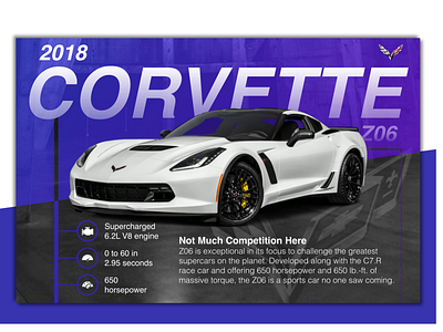 2018 Corvette Z06 adobe car corvette design product design purple sports car typography ui ui design ux ux design
