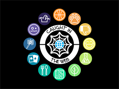 Caught in the Web Logo adobe branding categories colors colorscheme design icon logo vector youtube