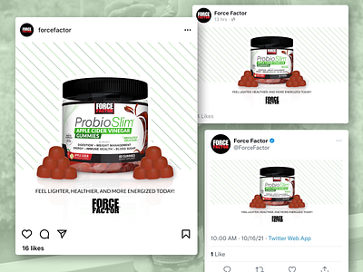 Social Media Campaign for Nutrition Company adobe adobe xd campaign design facebook green health instagram nutrition social social media supplements twitter ui visual design workout