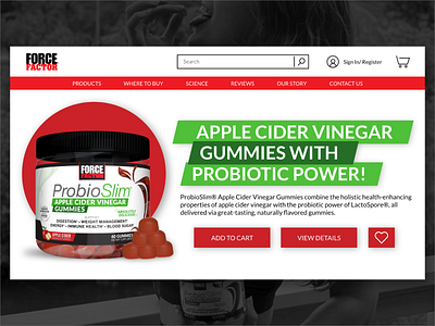 Landing Page for Nutrition Company adobe adobe xd campaign design green health landing page nutrition red supplements ui visual design web webpage website workout