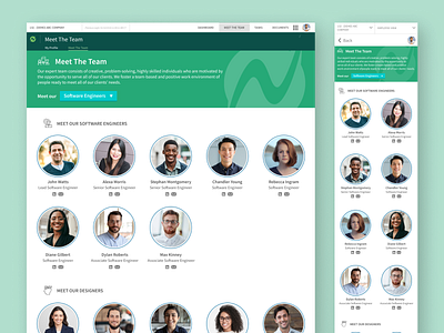 Meet The Team Page design figma green meet the team meettheteam ui ux webpage website