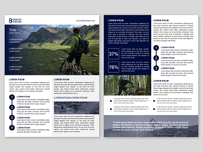Mountain Biking Newsletter Template adobe blue branding clean clean design design green indesign logo mountain biking newsletter outdoor ui ui design