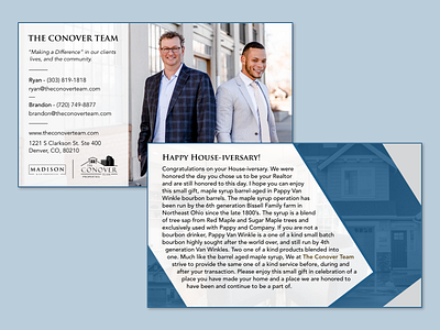 Real Estate "House-iversary" Card Design adobe blue branding card design logo real estate ui ui design