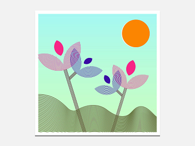 Linear floral decorative background abstract art colorful decorative floral flower illustration leaf art
