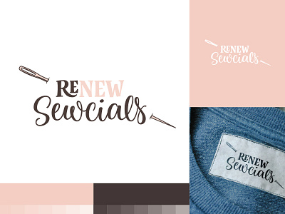 Renew Sewcials Logo idea brandidentity branding design designer identity label logo logomark mark textiles type typography