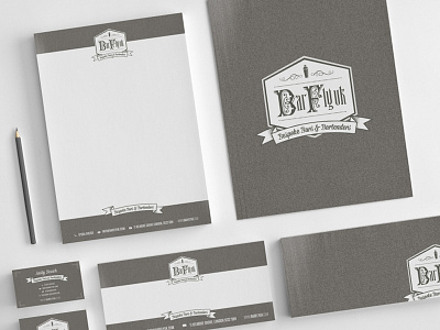 BarFly UK Bespoke Bars & Bartenders alcohol badge bartenders branding cocktail drink letterhead vintage vintage stationary