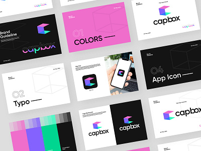 brand guideline for capbox a b c d e f g h i j k l m abstract logo app icon brand designer brand development brand identity branding clean visual creative logo ecommerce logo logos minimalist logo modern logo n o p q r s t u v w x y z technology visual identity visual mark