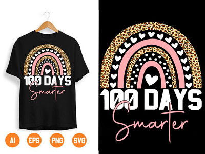 100 Days Smarter PNG AI EPS SVG 100 day of school 100 days smarter graphic design