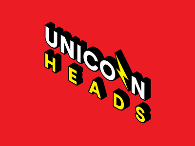 Unicorn Heads bold bolt logo typeface unicorn