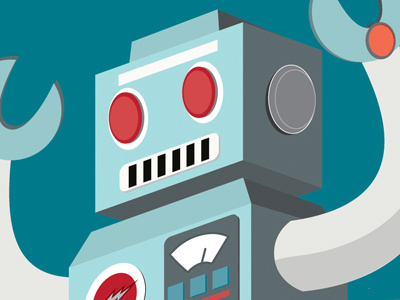 Tin Can Robot illustration poster robot