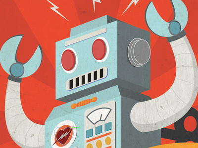 Tincan Monster illustration poster robot