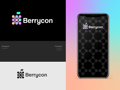 Group chat logo mark (Berrycon) app branding clean connection design digital graphic design iconic logo logo inspiration logo mark modern logo professional logo software ui web