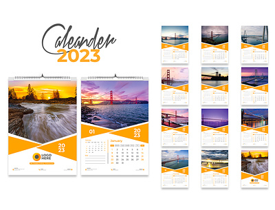 Calendar Design 2023 orange