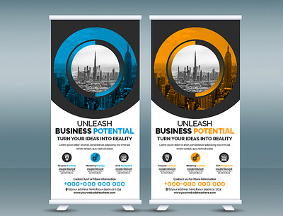 Corporate Roll-up Banner 3d template