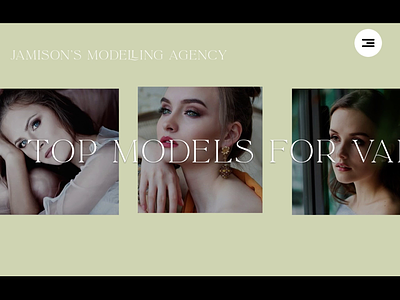 Jamison's Modelling Agency graphic design ui ux uxui design web design