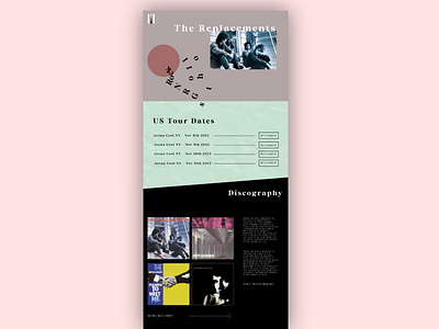 The Replacements (Band) Fan Site design design graphic design ui ux uxui design web design
