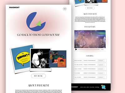 Pavement (Band) Fan Site Design design graphic design ui ux uxui design web design