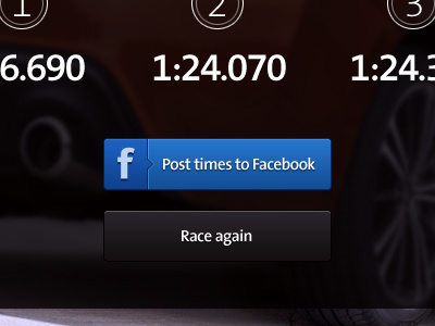 Toyota Times button dark facebook game racing timings