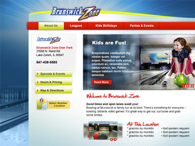Website Concept bowling website design