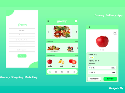 Grocery Shopping App app design illustration ux