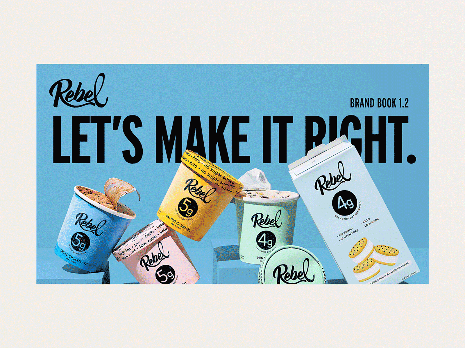 Rebel Creamery Brand Book brand book brand guidelines branding ice cream identity typography