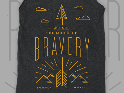 Bravery apparel illustration typography
