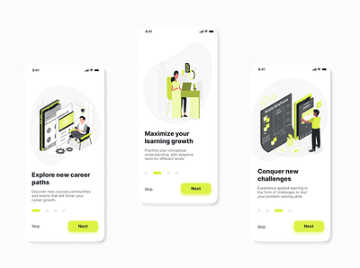 NextIN - Onboarding Screens app design design figma learning platform mobile app product design ui uiux ux ux design
