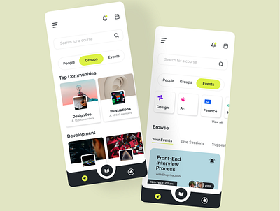 NextIN - Discover Page UI Designs app app design design education figma mobile mobile app design online learning product design ui uiux