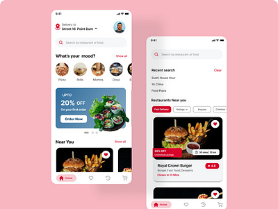 Food Delivery - Mobile App Design app app design delivery app design figma food app food delivery app mobile mobile app trending ui uiux