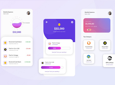 Budget Tracker Mobile Application branding creative design design graphic design mobile app ui