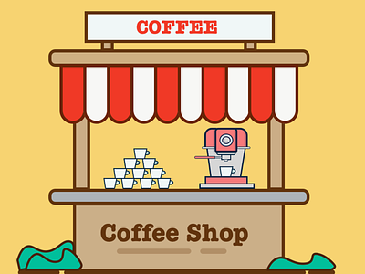 Coffee Shop Illustration app design designthinking figma flat graphic design illustration sketch app ux vector web