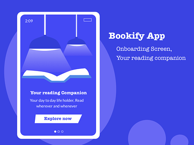 Bookify Onboarding app design designthinking figma flat graphic design illustration minimal mobile sketch app ui ux vector web