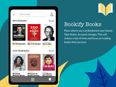 Bookify Books app branding design designthinking dribbble app figma flat graphic design illustration illustrator mobile sketch app ui ux vector web website