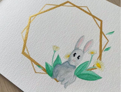 Bunny botanical bunny design draw flower graphic design illustration illustrator nature watercolor