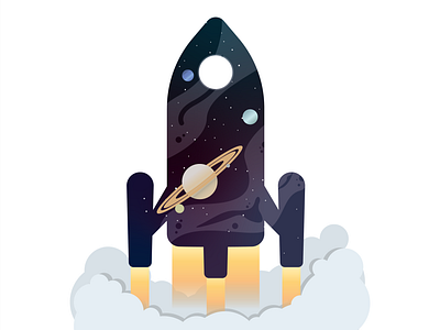 Rocket digital illustration draw graphic design illustration illustrator launch planets rocket space vector