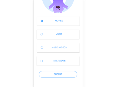 Panel Selection Form iOS app button cartoon component cute form happy ios monster select selection submit