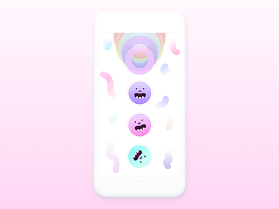 Levels Screen (iOS) app buttons character colors hoops jelly kids mr plastic smile ui