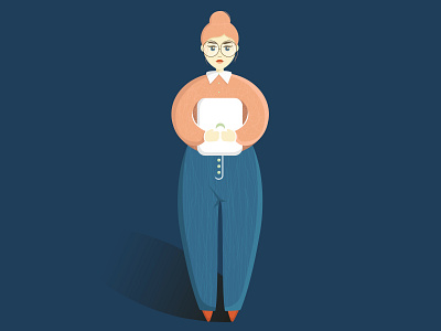 Modern girl business character design digital illustration vector woman