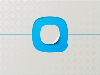 project Q -01 blue box logo paper q soelf stick