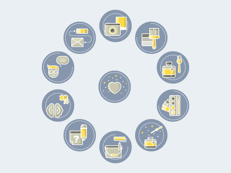 Icons color infographic vector icon